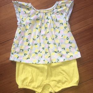 Lemon & Grapefruit summer short onesie